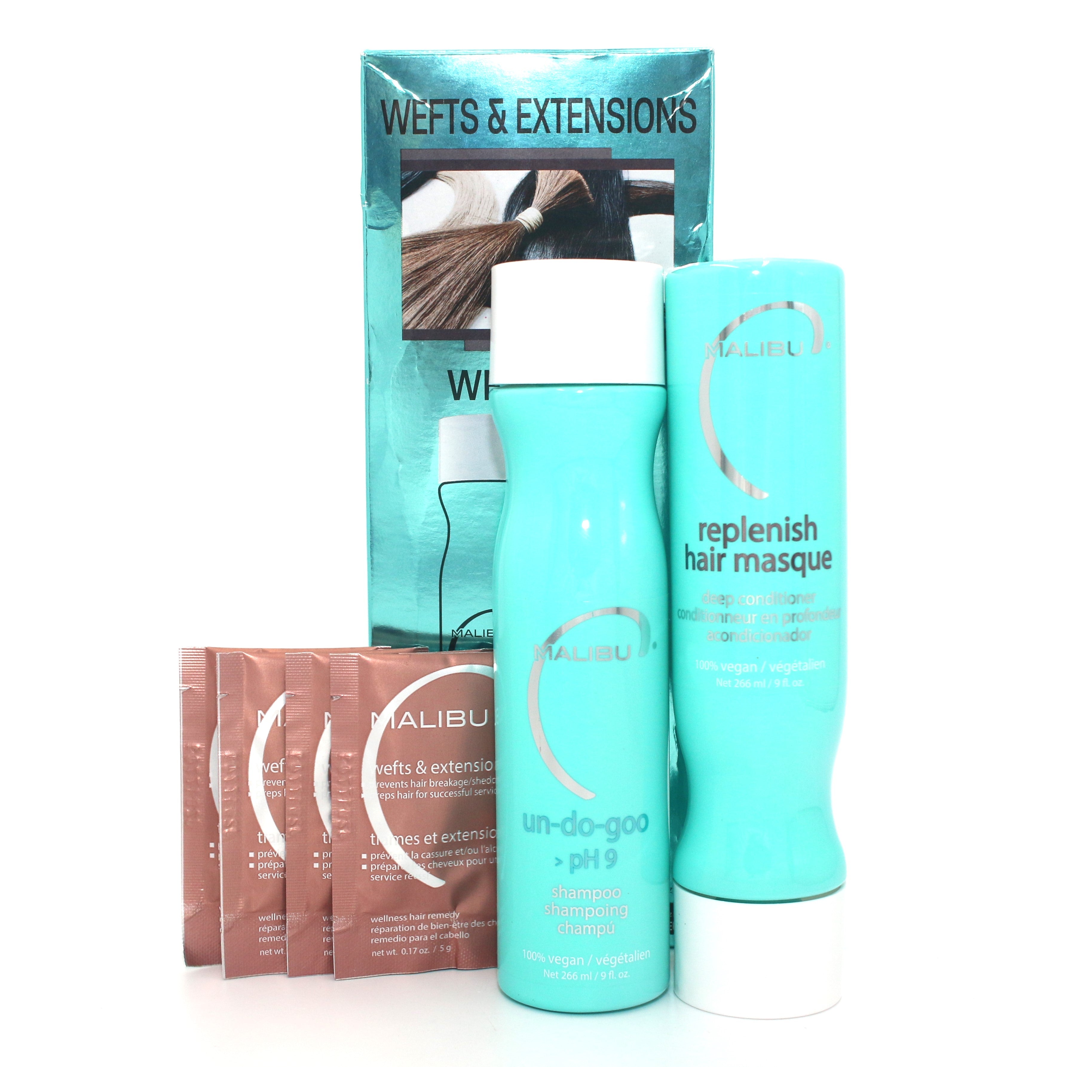 Malibu Wellness Wefts&Extensions Un Do Goo PH9 Shampoo & Replenish Hair Masque - Overstock Beauty Supply