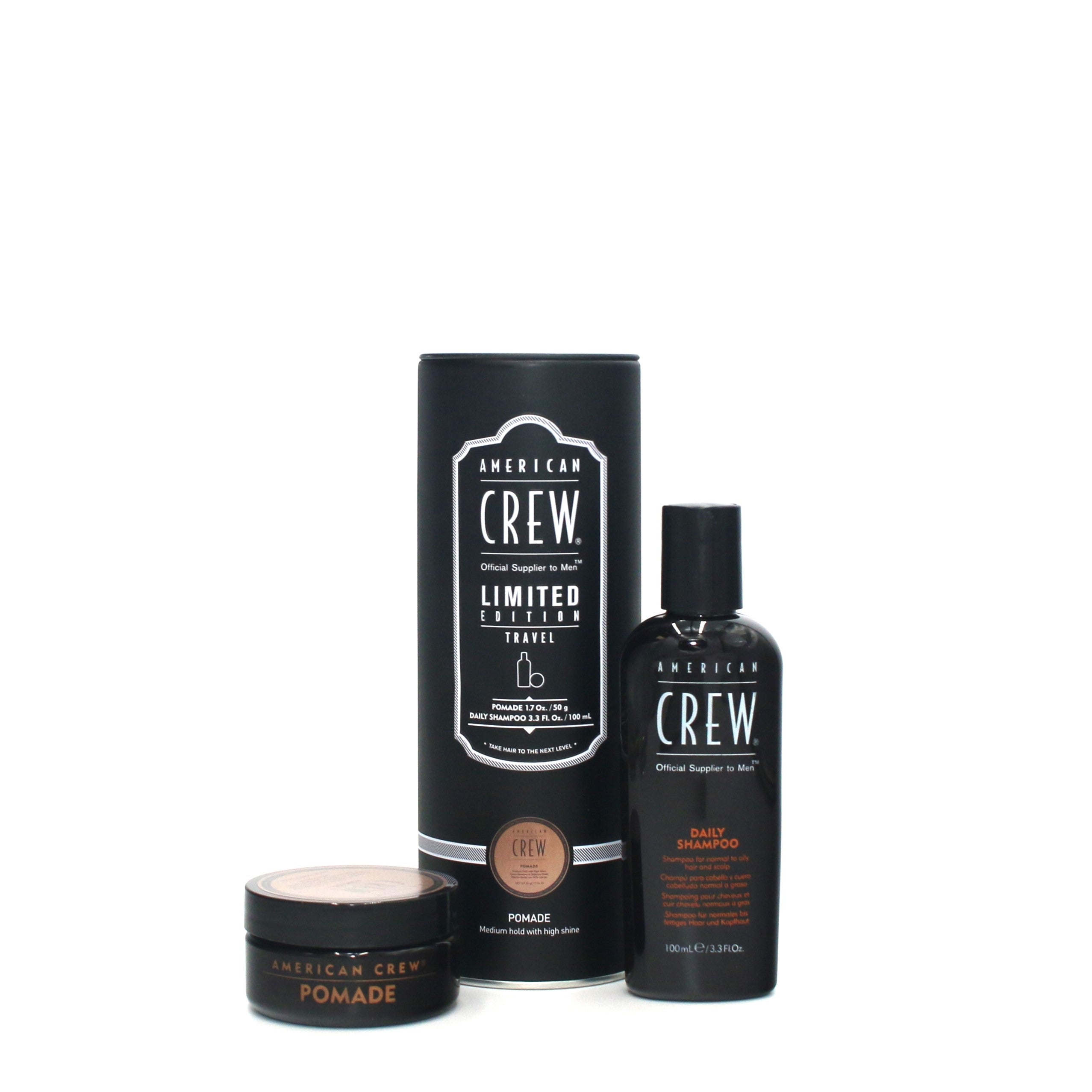 AMERICAN CREW Official Supplier to Men Travel Pomade 1.7 oz Daily Shampoo 3.3 oz - Overstock Beauty Supply