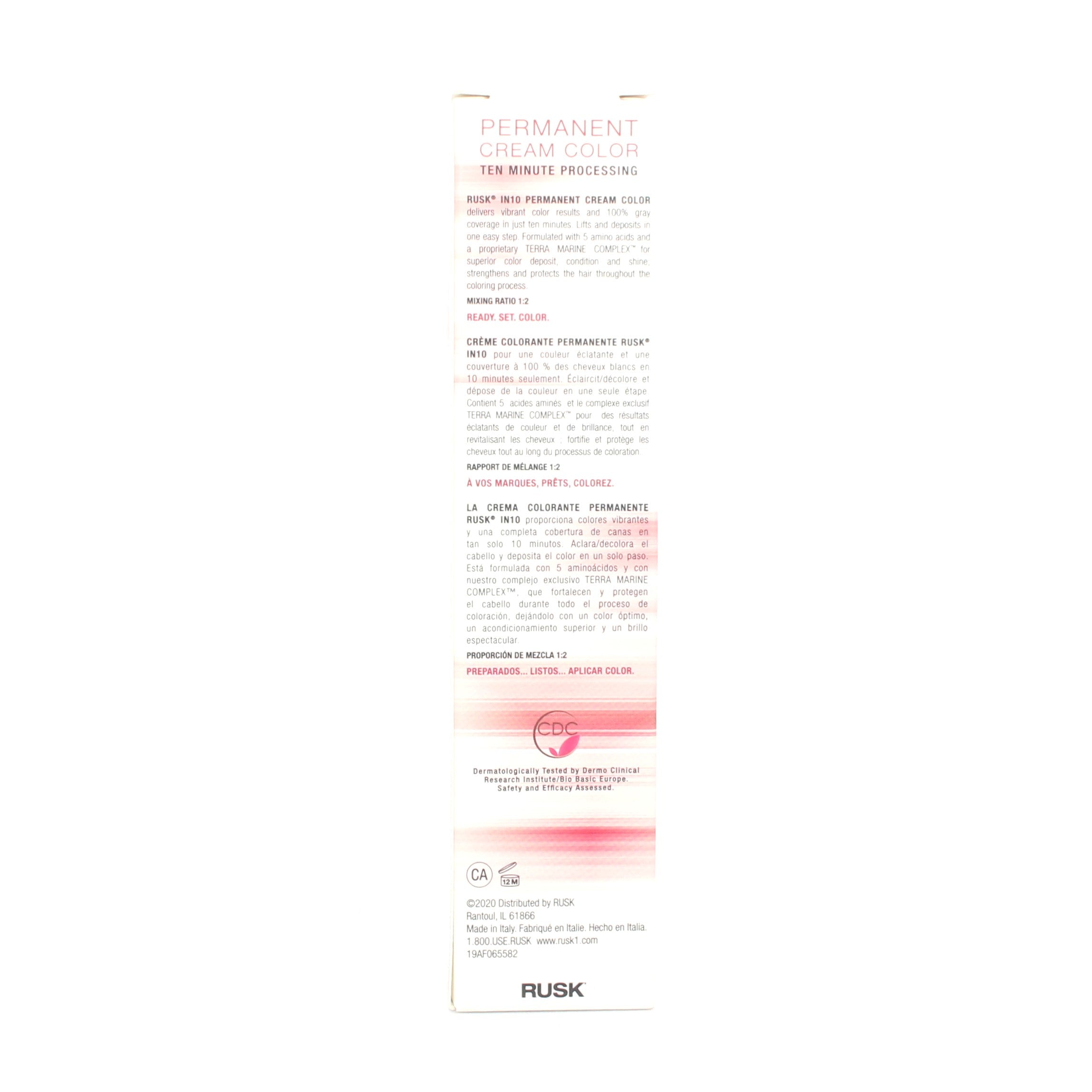 Rusk 10 In 1 Permanent Cream Color Ten Minute Processing 3.4 oz - Overstock Beauty Supply