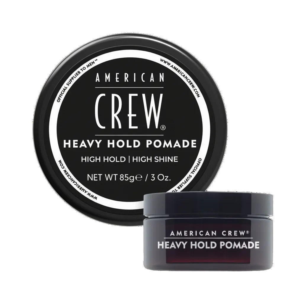 American Crew Heavy Hold Pomade container on a white background