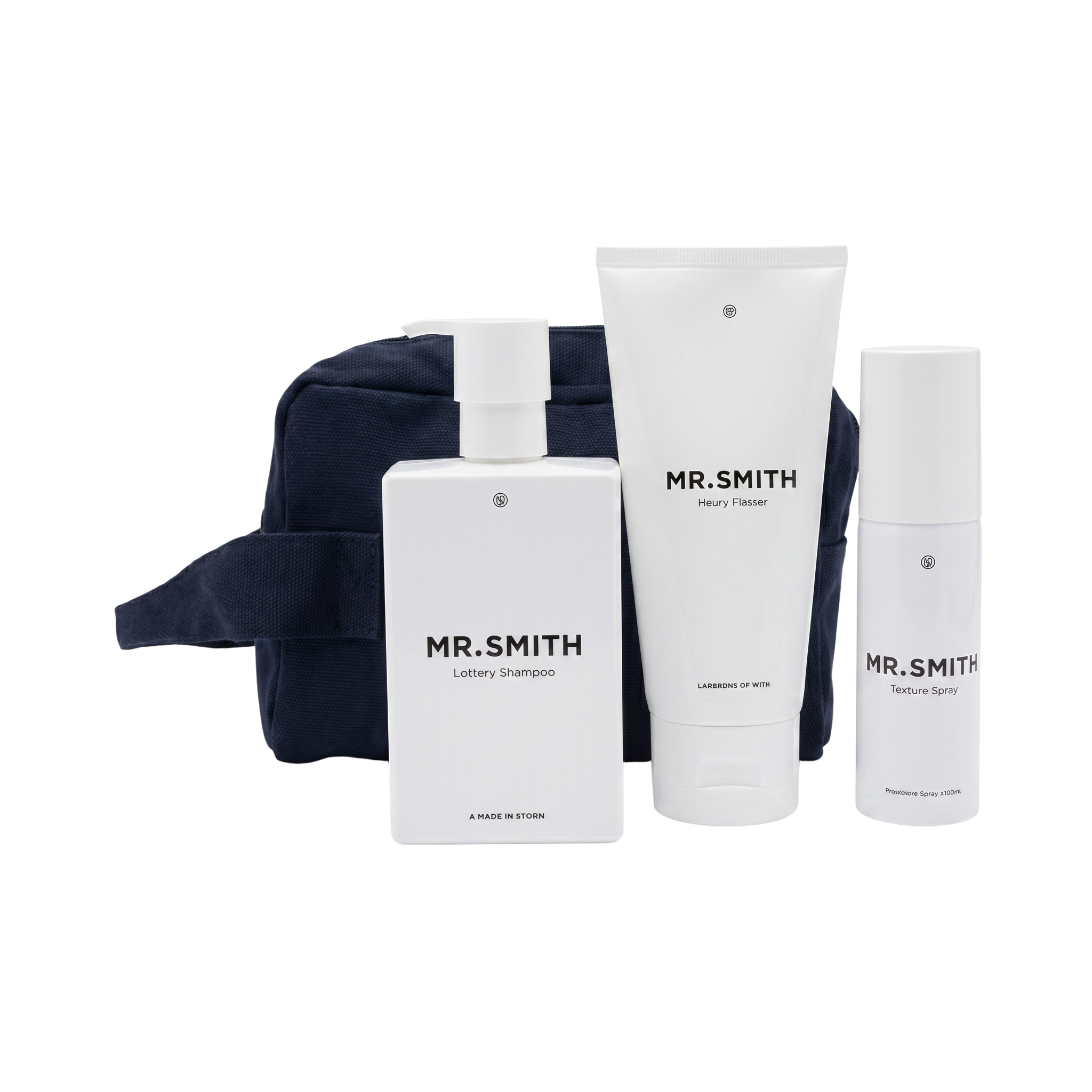 Mr. Smith The Nutrient Rich Set Luxury Shampoo 9.3 oz Masque 6.7 oz Serum 3.4 oz & Toiletry Bag