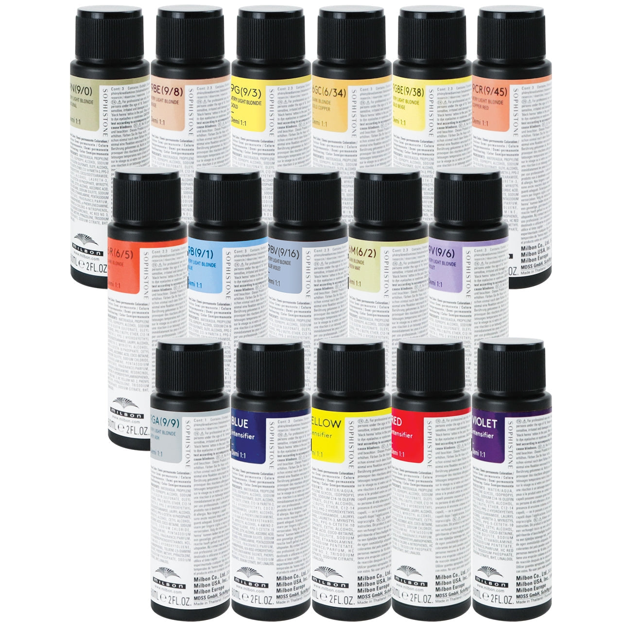 Milbon Sophistone Demi Permanent Color Bottles 2 oz