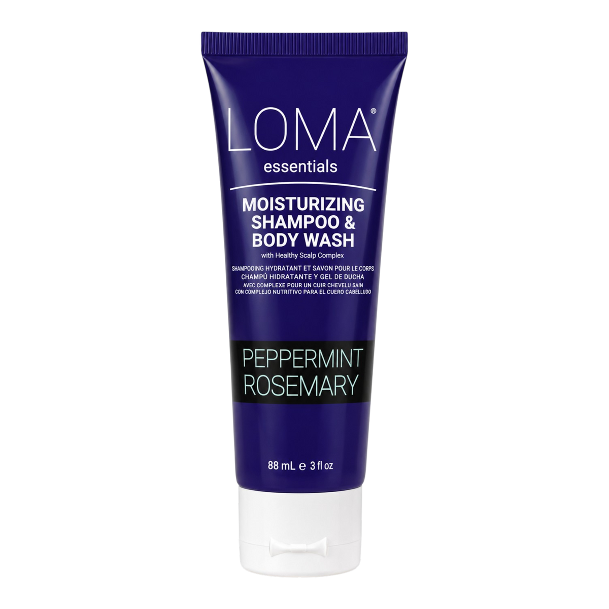LOMA Essentials Moisturizing Shampoo & Body Wash Peppermint Rosemary 3 oz