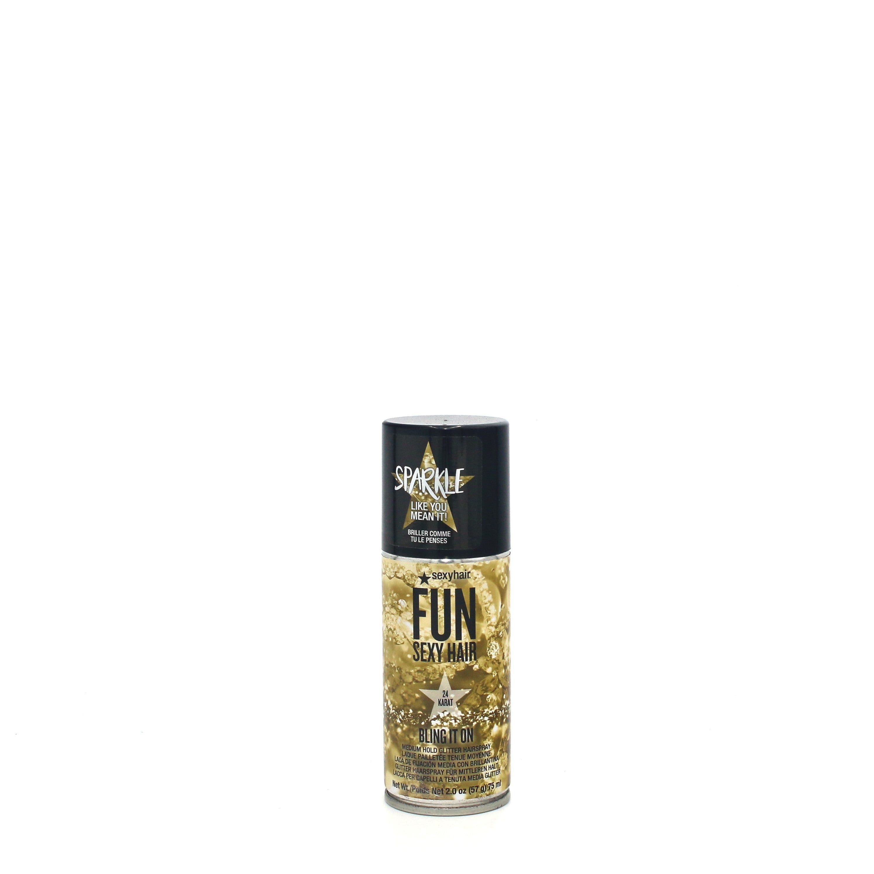 SEXY HAIR Fun 24 Karat Bling It On Med Hold Glitter Hairspray 2 oz (Pack of 2) - Overstock Beauty Supply
